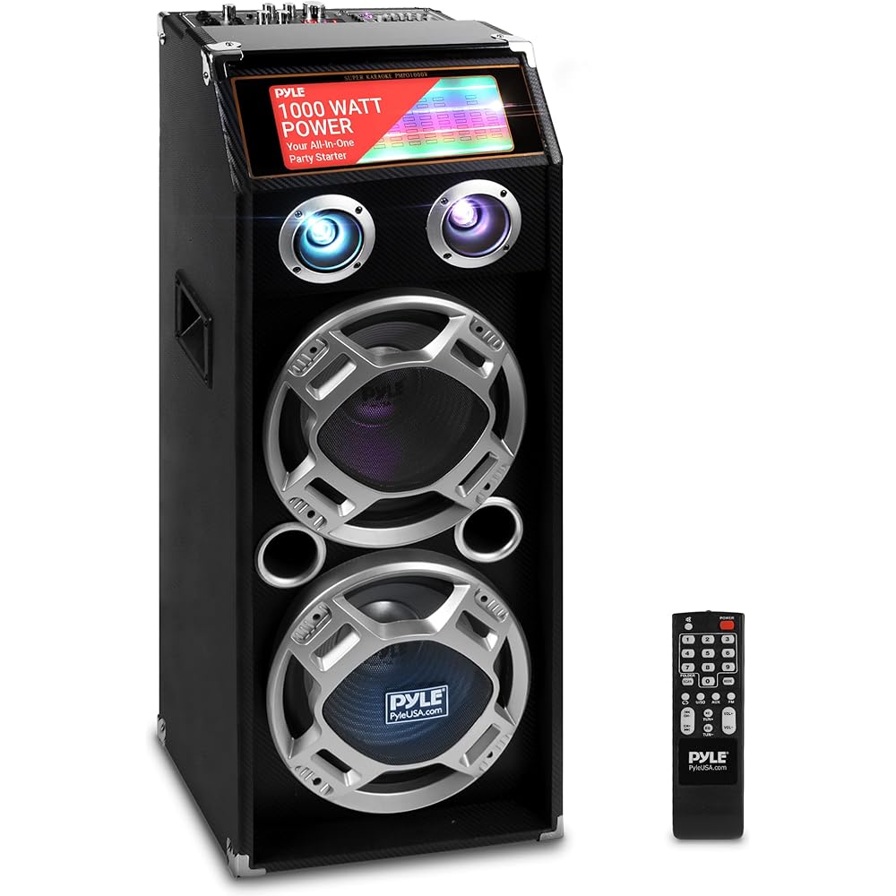 Pyle Wireless Active PA Speaker System, 1000W, Black, 35mm Stand Mount – PSUFM1035A