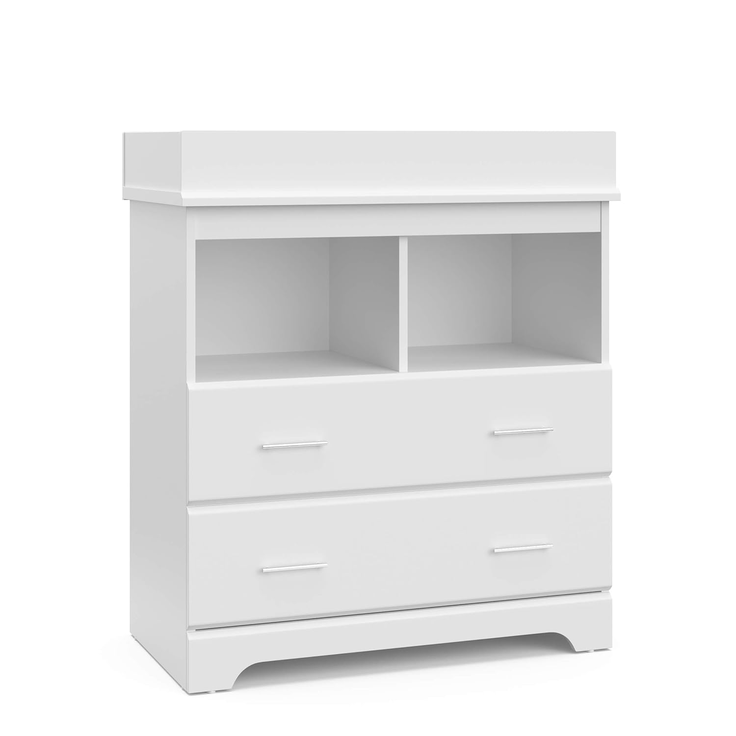 Storkcraft Brookside 2 Drawer Changing Table Dresser With Topper, White
