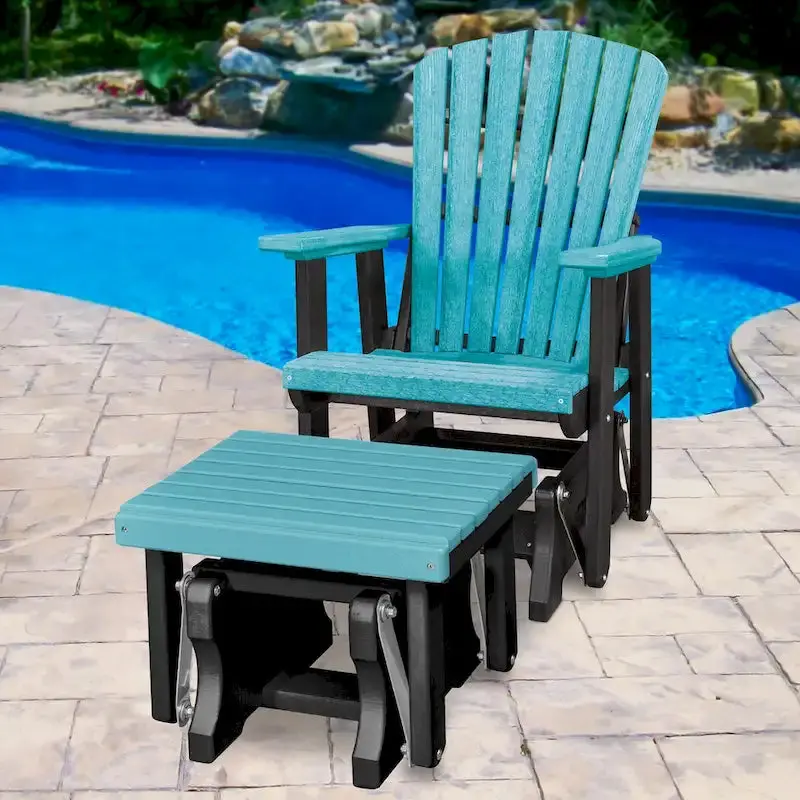 American Furniture Classics Fan-Back Glider Rocker With Matching Ottoman – Handcrafted In The USA
