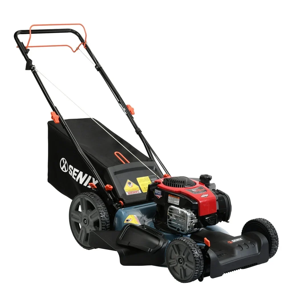 SENIX Self-Propelled Gas Lawn Mower, 21-Inch, 150 cc 4-Cycle Briggs & Stratton Engine, Blue – LSSG-M1