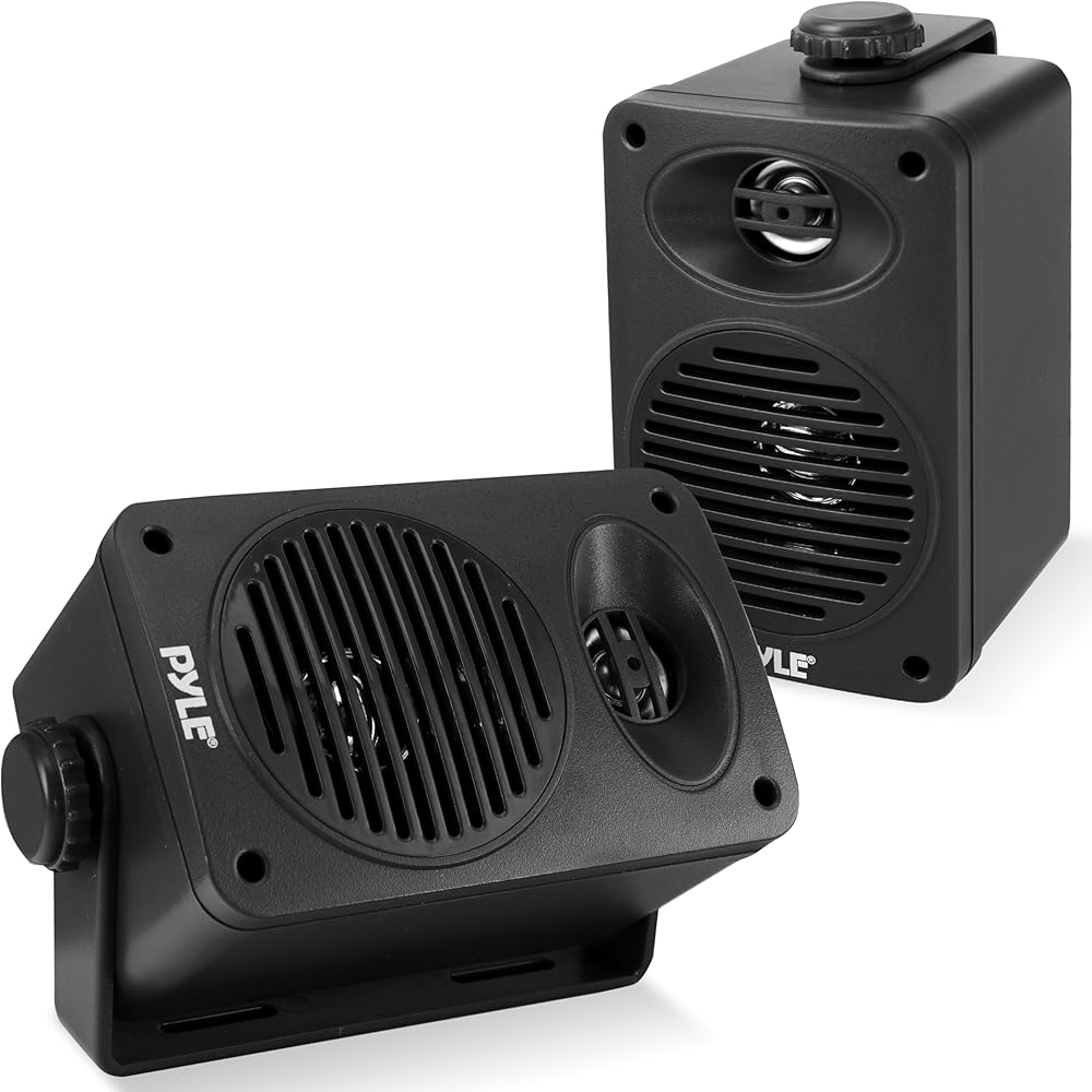 Pyle Bluetooth Indoor Outdoor Speakers Pair – 300 Watt, 4 in, 2-Way, Black