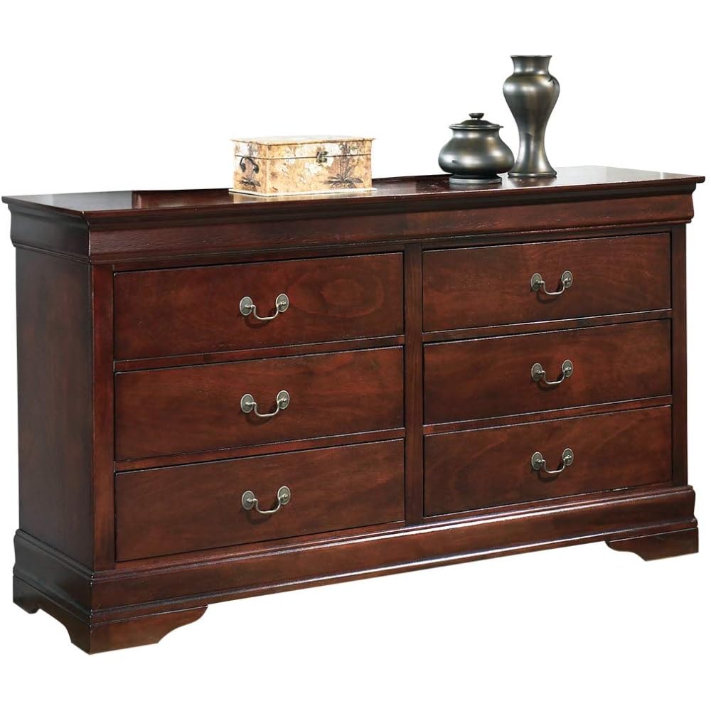 Signature Design by Ashley Traditional 6 Drawer Dresser, Dark Brown – Alisdair
