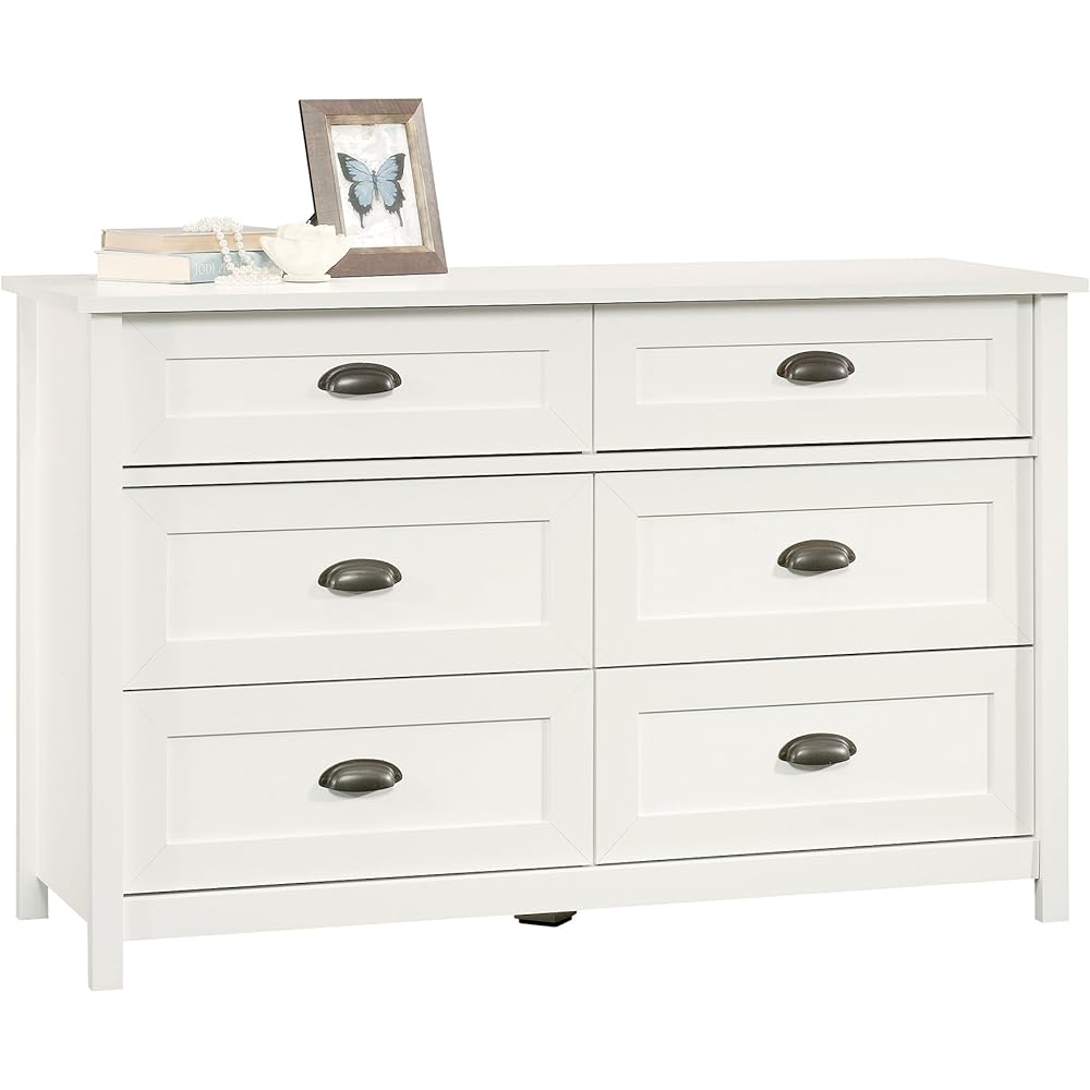 Sauder County Line 6-Drawer Dresser, Soft White Finish