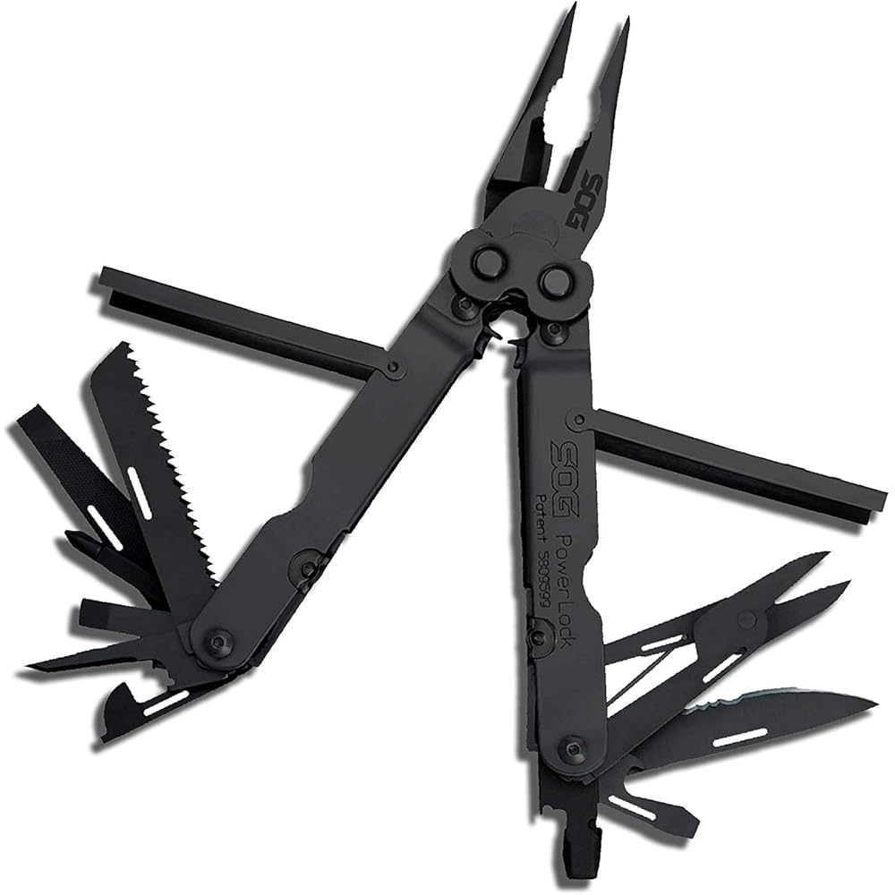 SOG PowerLock EOD Multi-Tool, 18 Tools, Black, 420 Stainless Steel – B61N-CP