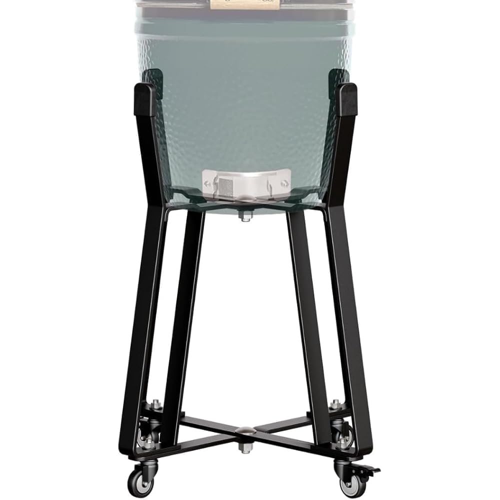 IDZO Grill Rolling Cart for BGE Minimax and Kamado Joe Junior 18 inch – Metal Black