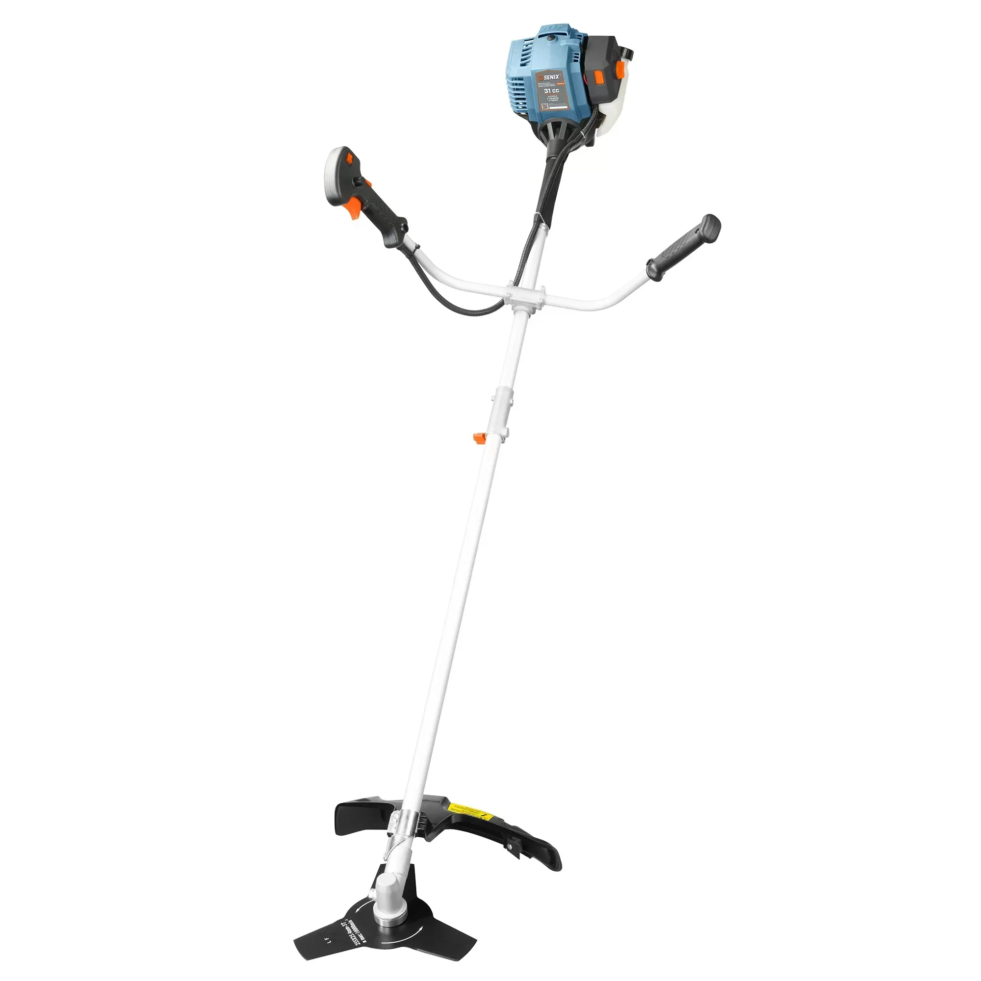 SENIX 31 cc 4-Cycle Gas Powered Brush Cutter/String Trimmer, 10-in Blade, 17.7-in Cutting Swatch – GTBCU4QL-M