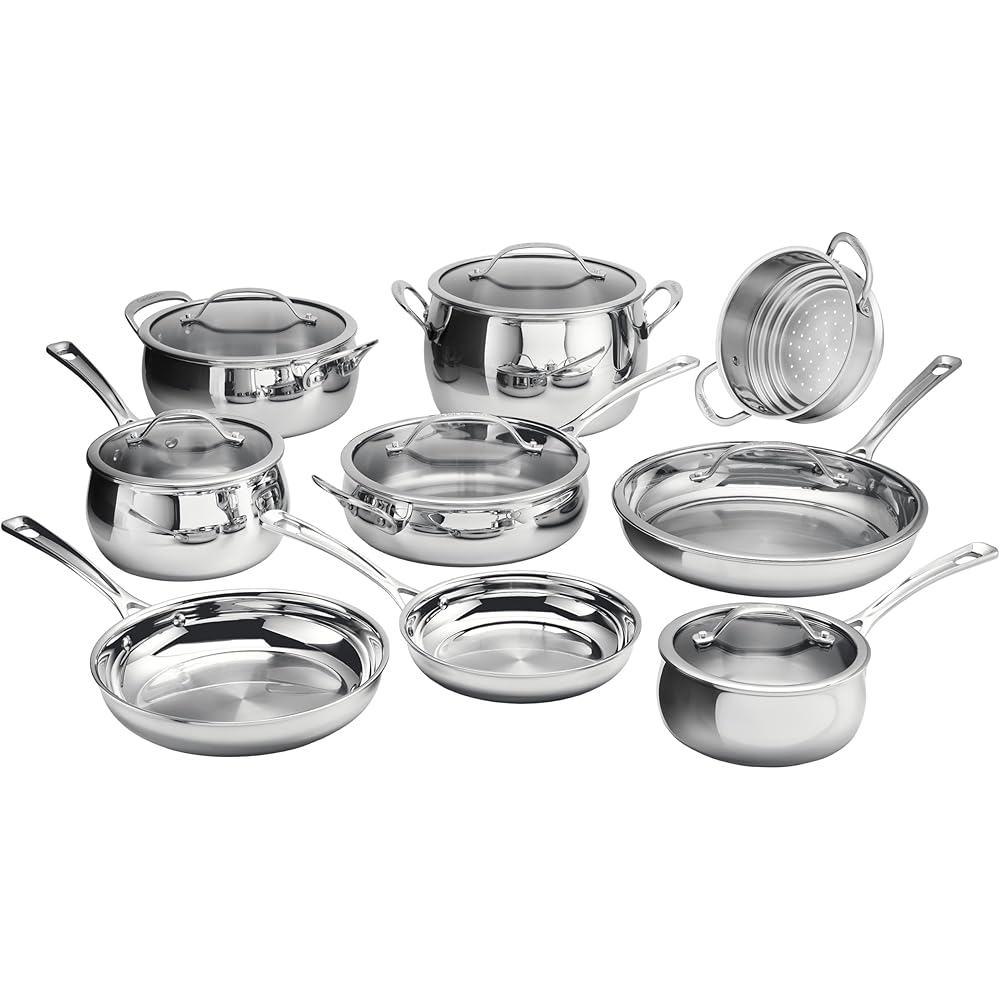 Cuisinart PureClad Triple-Ply Stainless Steel 15-Piece Cookware Set – PCST-15