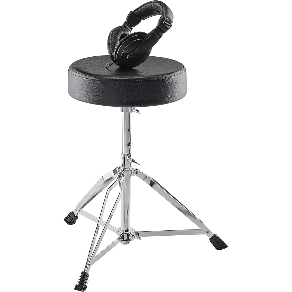 Alesis Drum Essentials Bundle With Drum Throne And On-Ear Headphones – Black, 12.32in D x 16.3in W x 7.91in H