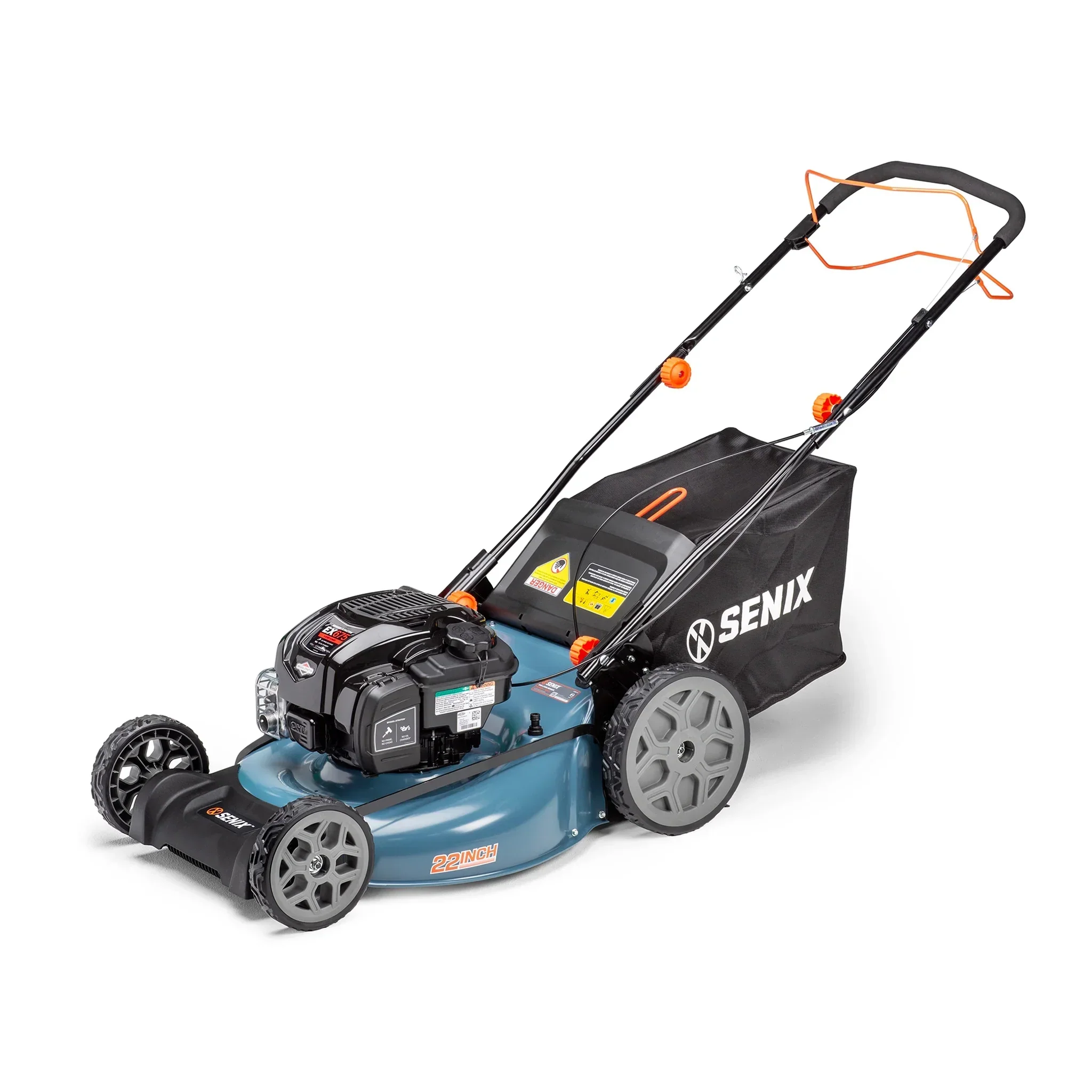 SENIX 22-Inch 163 cc 4-Cycle Gas RWD Self-Propelled Lawn Mower With 11-In Rear Wheels – LSSG-H1
