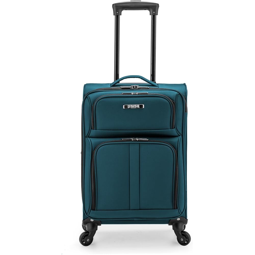 U.S. Traveler Anzio Softside Expandable Spinner Carry-On Luggage, Teal, 22-Inch – Anzio