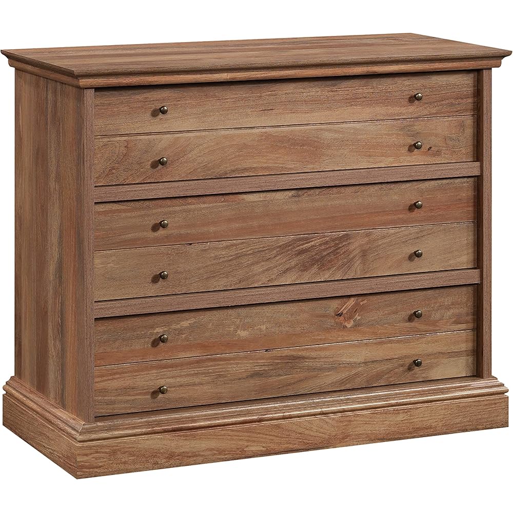 Sauder Barrister Lane 3-Drawer Chest, Sindoori Mango Finish, 36.46in x 16.69in x 29.37in