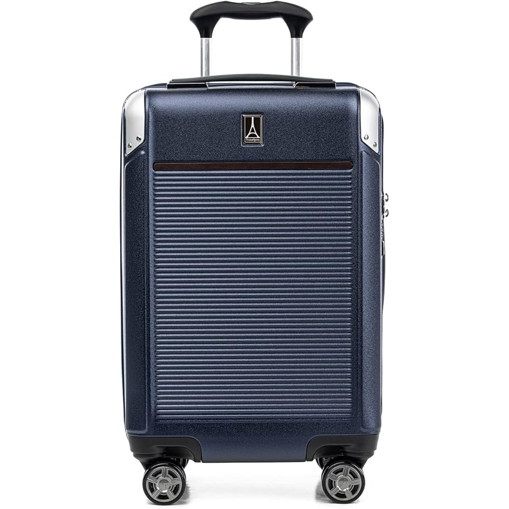 Travelpro Platinum Elite Hardside Expandable Carry On Luggage, 8-Wheel Spinner, True Navy Blue – 21-Inch