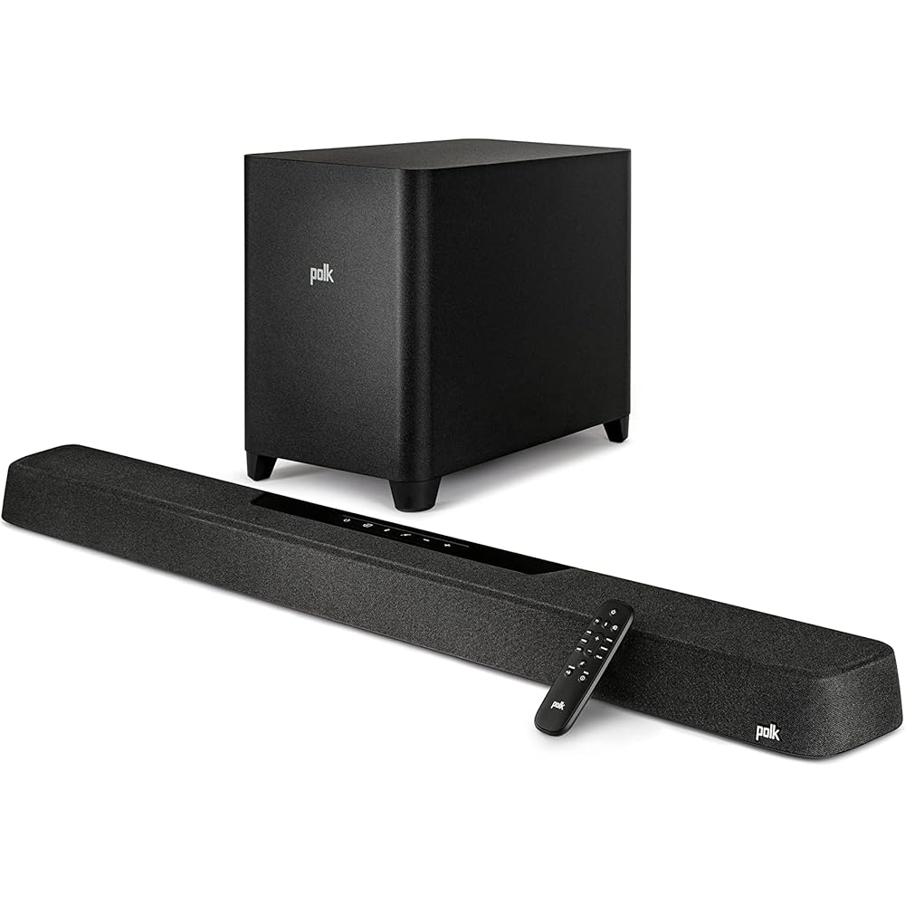 Polk Audio MagniFi Max AX 5.1.2 Channel Sound Bar With 10in Wireless Subwoofer – Black
