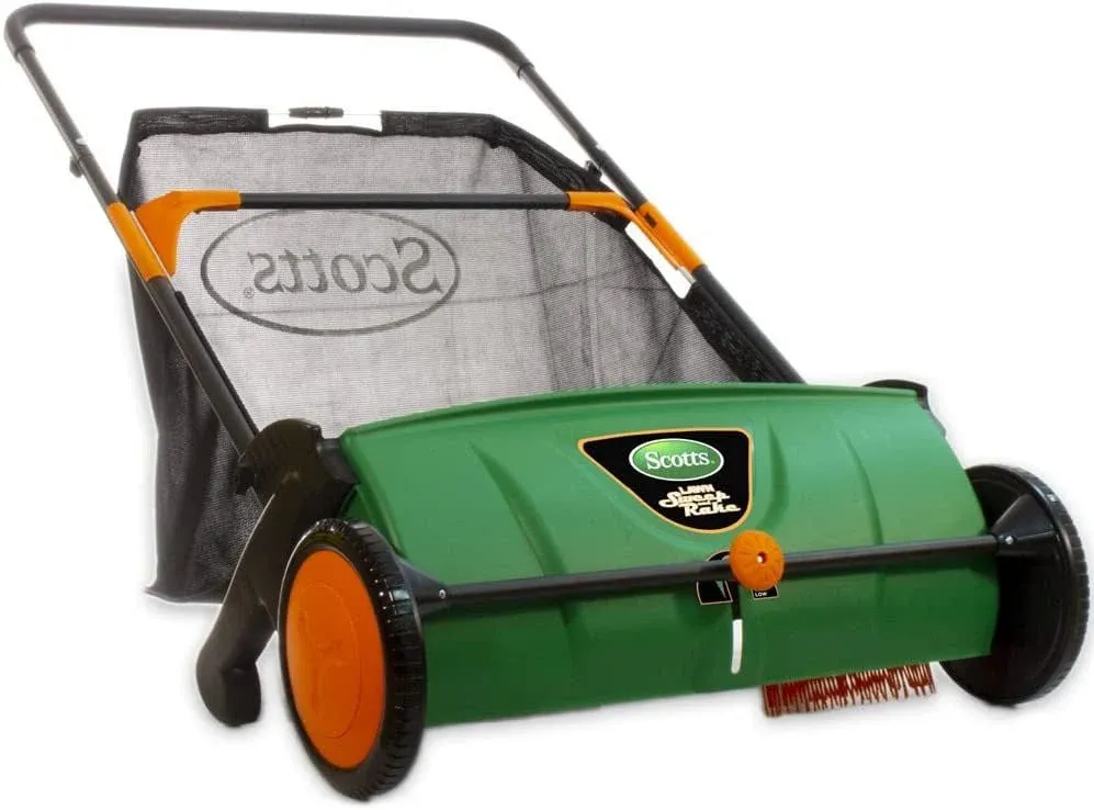 Scotts Push Lawn Sweeper, 26-Inch Sweeping Width, 3.6 Bushel Collection Bag – LSW70026S