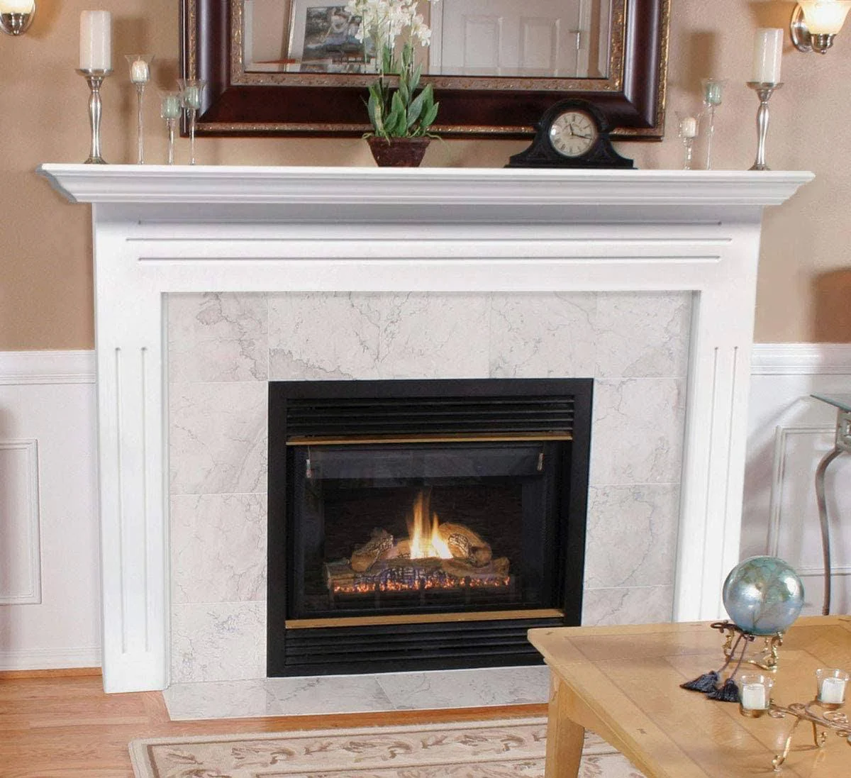 Pearl Newport 48-Inch Fireplace Mantel Surround, Medium White – 510-48