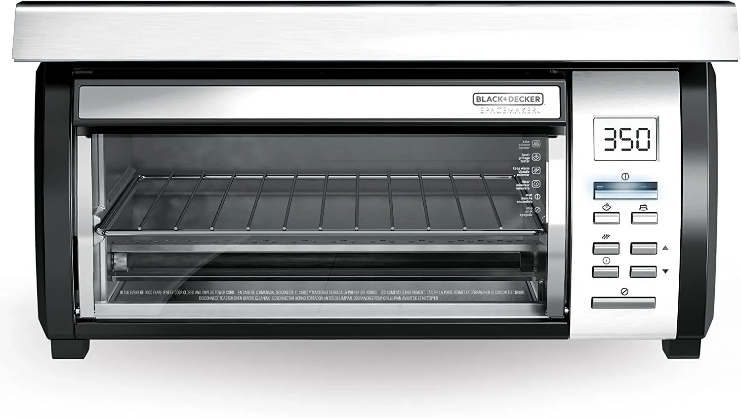 BLACK DECKER SpaceMaker Under Counter Toaster Oven, Digital Controls, Black/Stainless Steel, Fits 9 in Pizza Or 4 Slices