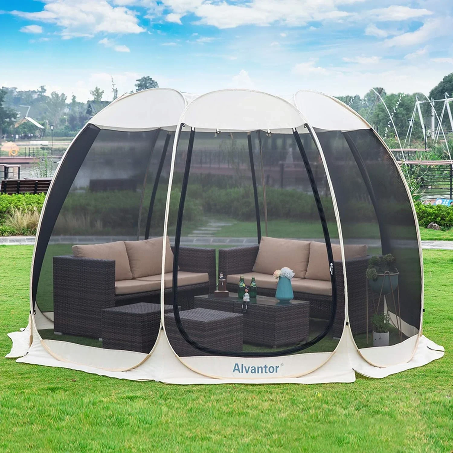 Alvantor Screen Room House 10×10 With 6 Mesh Walls