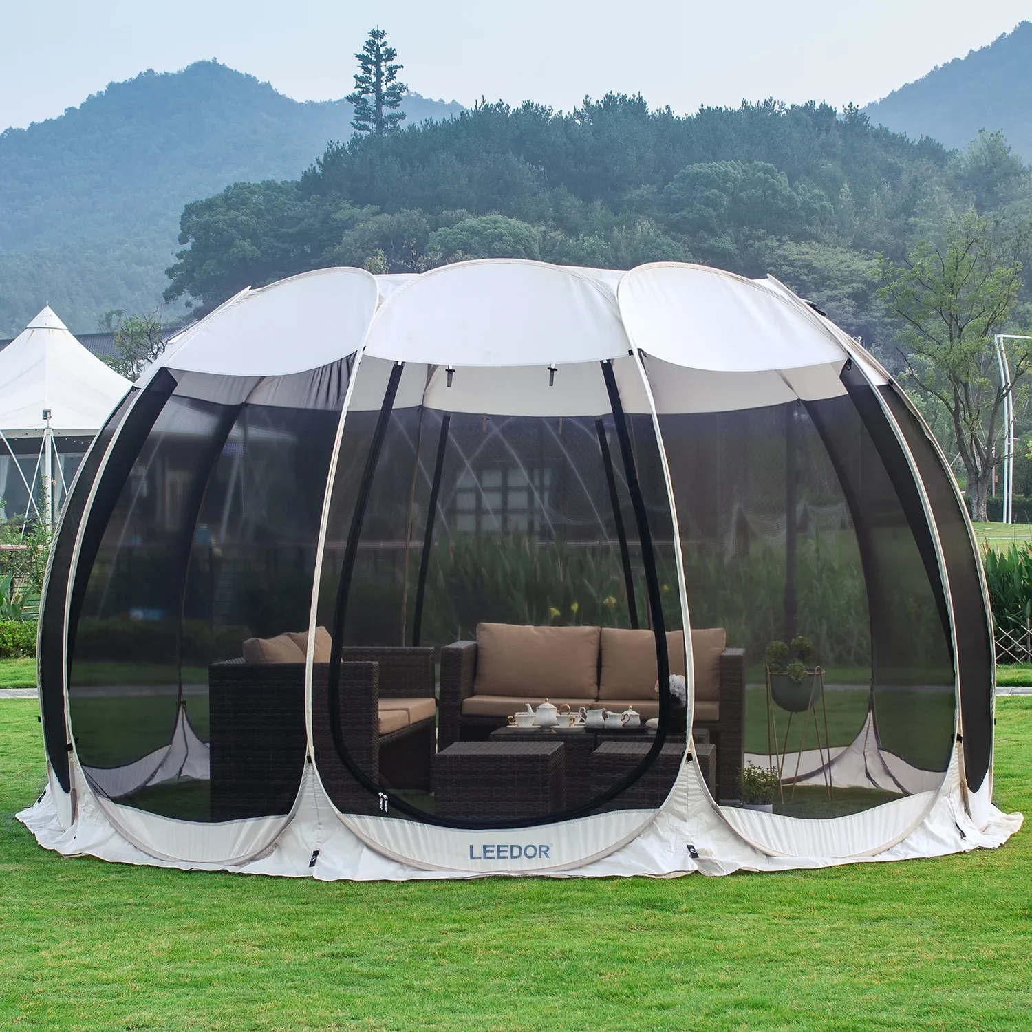 Leedor Screen House Tent Instant Outdoor Canopy 15×15 Gray