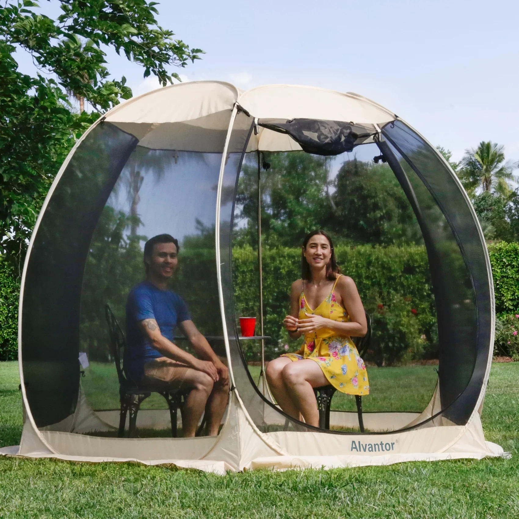 Screen House Camping Room Pop-Up Gazebo 10′ x 10′ Instant Canopy