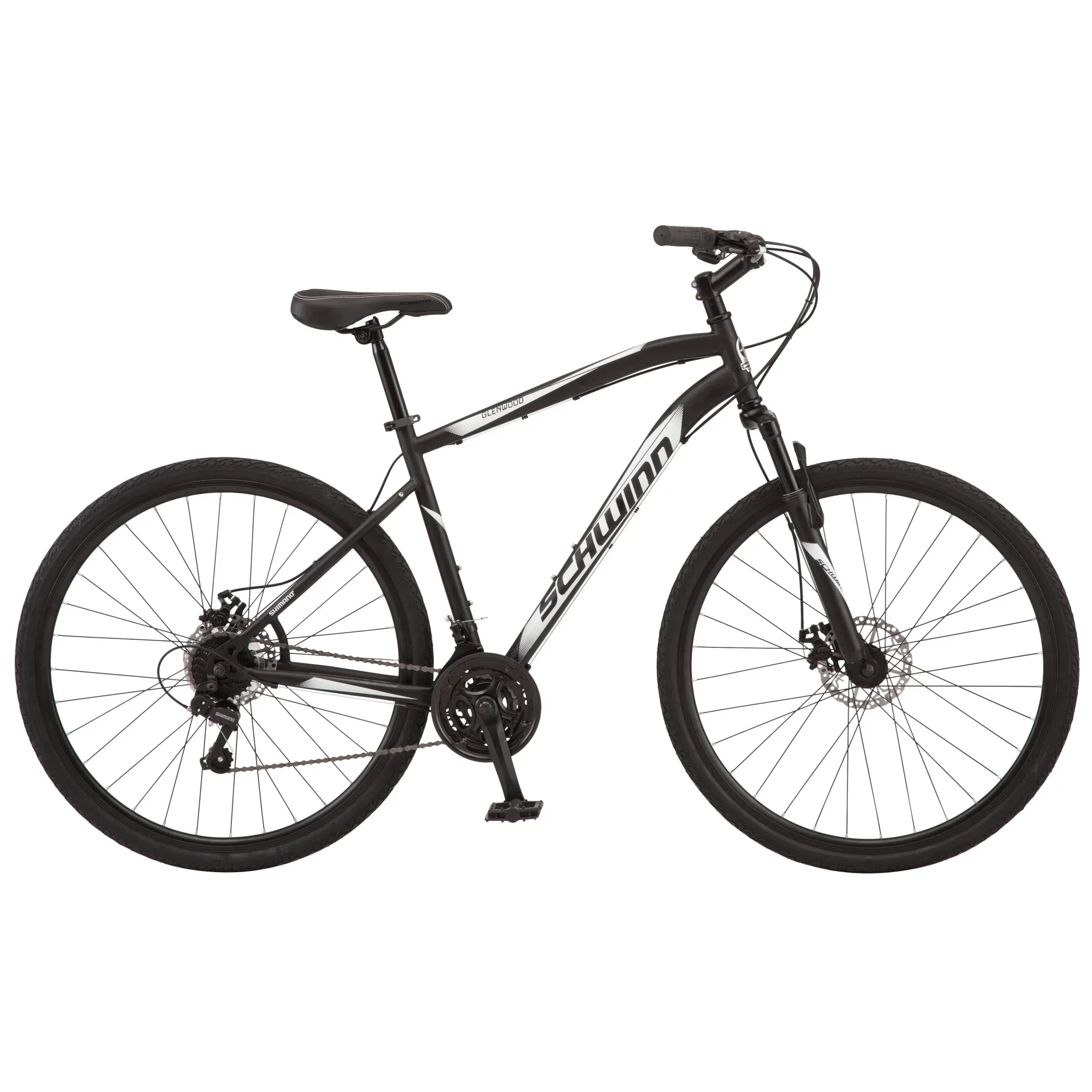 Schwinn Glenwood Men’s Hybrid Bike, 700c, 21 Speeds, Black