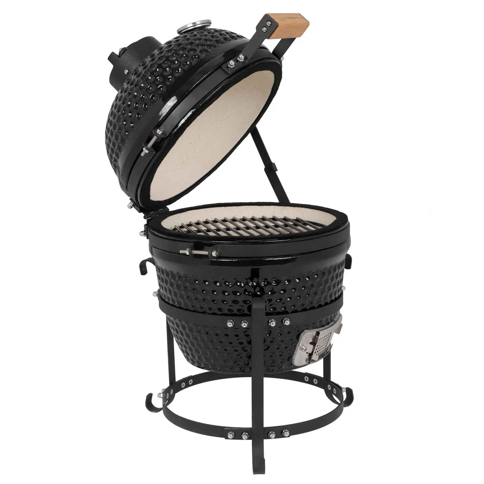 SalonMore 13in Round Ceramic Charcoal Grill – Black