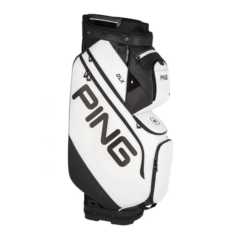 PING DLX Cart Bag, White, 15-Way Top, 15 Pockets – DLX