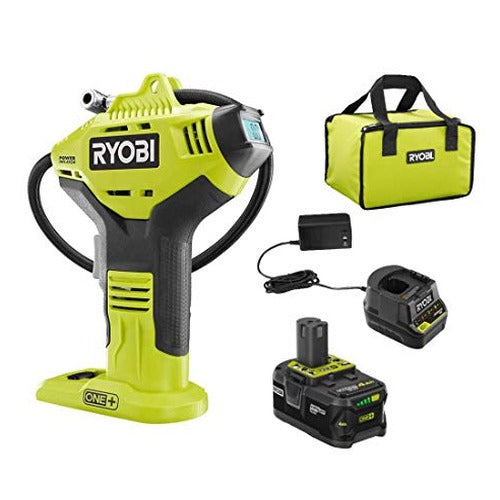 RYOBI ONE+ Cordless High Pressure Inflator With Digital Gauge And 18-Volt 4.0 Ah Battery – P737D