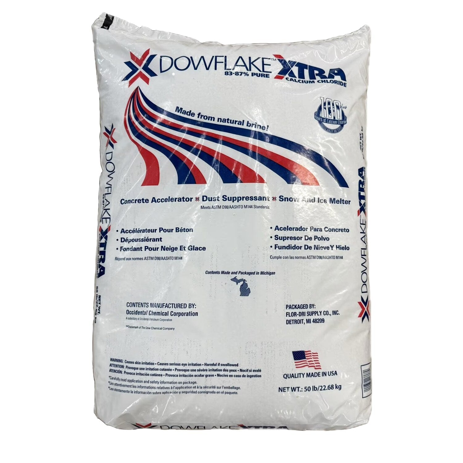 Dowflake Xtra Calcium Chloride Flakes 83-87% – 50Lb Bag