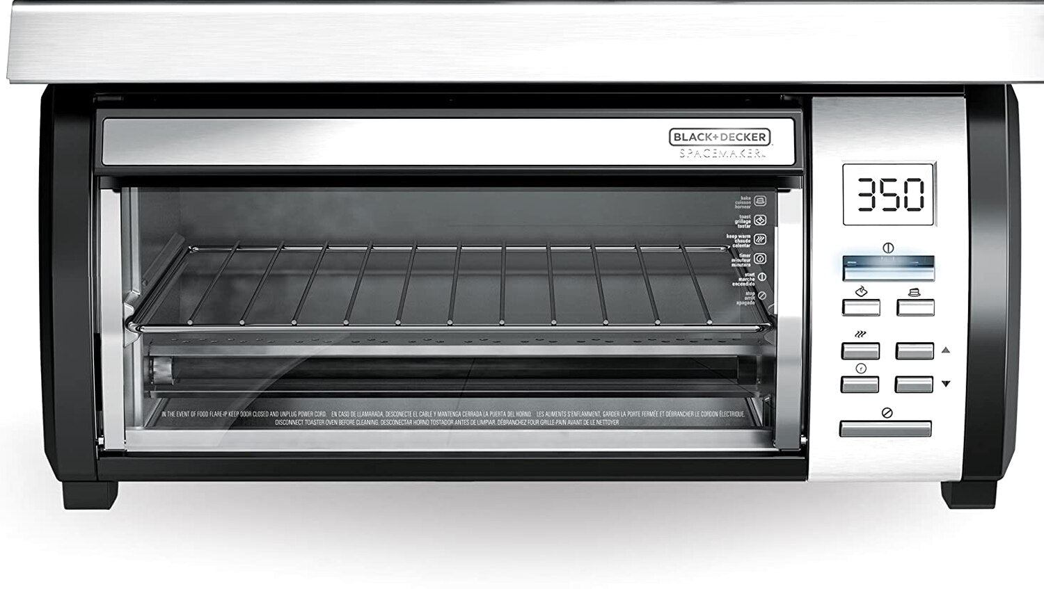 BLACK+DECKER SpaceMaker Under-Counter Toaster Oven, Black/Stainless Steel – TROS1000D