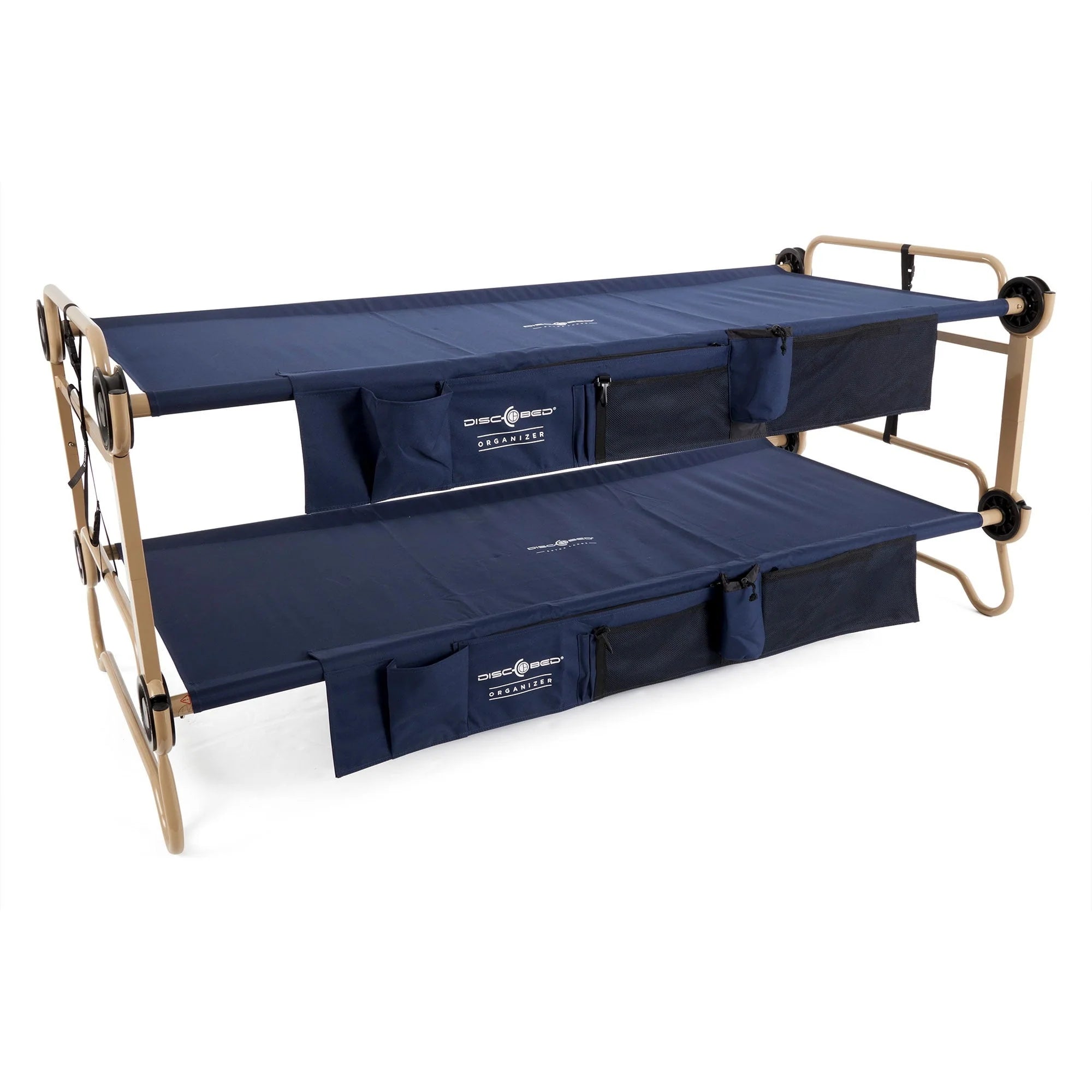 Disc-O-Bed XL Cam-O-Bunk Benchable Double Cot With Storage Organizers – Navy