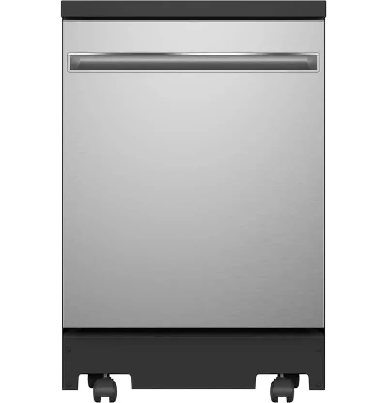 GE Portable Dishwasher, 24-Inch, Stainless Steel, Sanitize Cycle