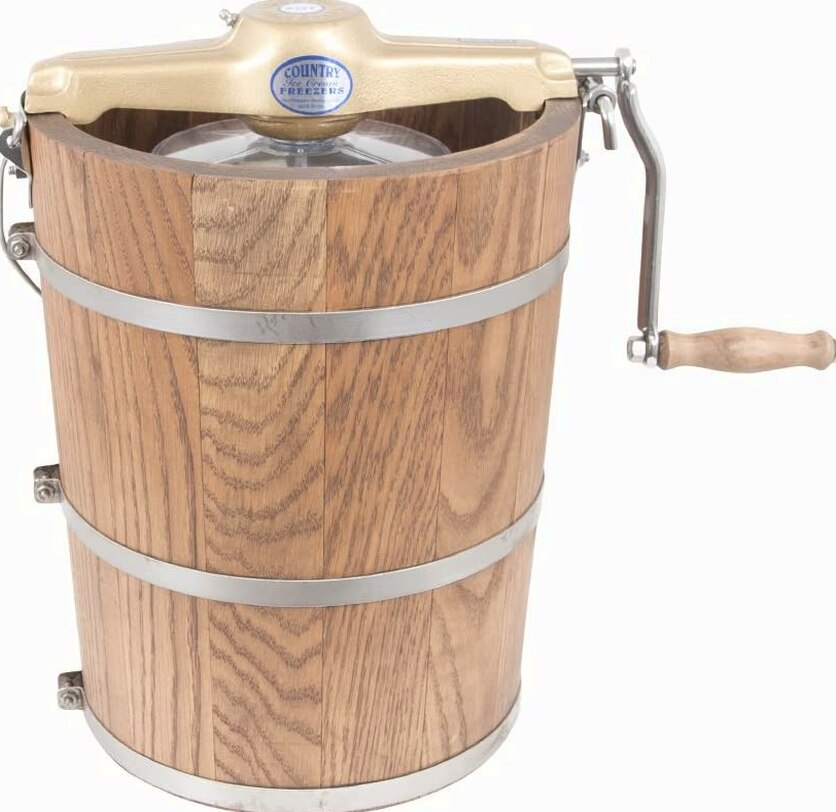 6 qt Country Ice Cream Maker With Classic Wooden Tub – Hand Crank