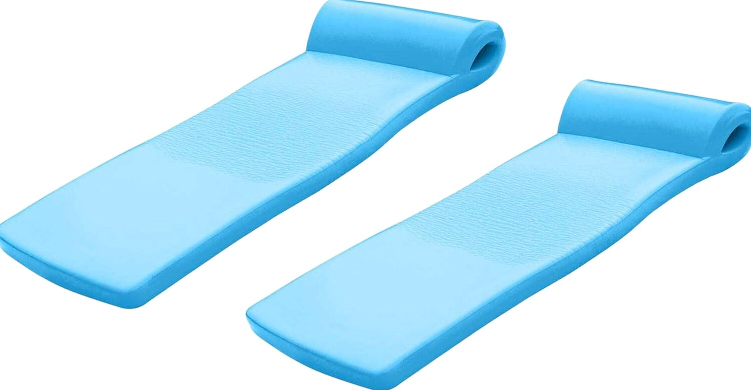 TRC Recreation Pool Lounger Float 34in L x 30in W, 2 Pack – Super Soft Ultra Sunsation