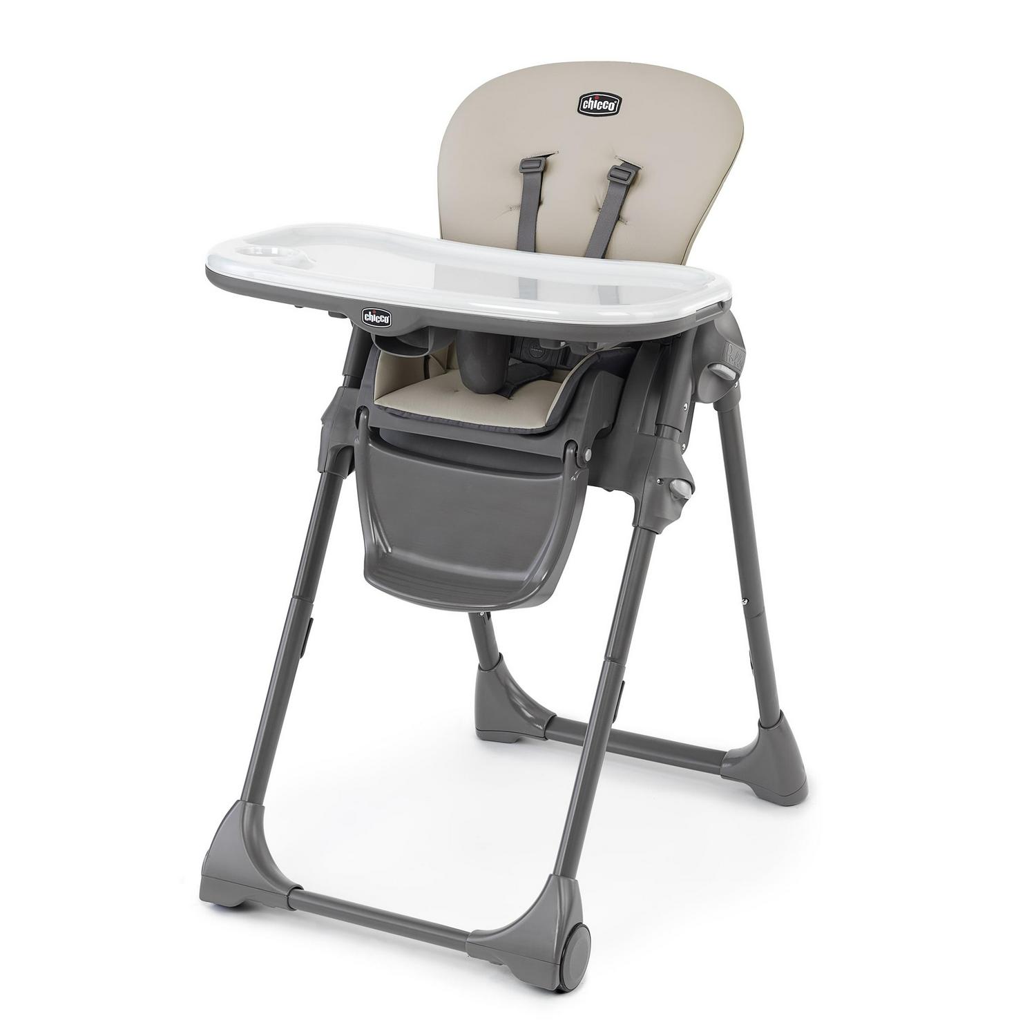 Chicco Polly Space-Saving Fold Easy Clean Highchair, Taupe – 00079756100070