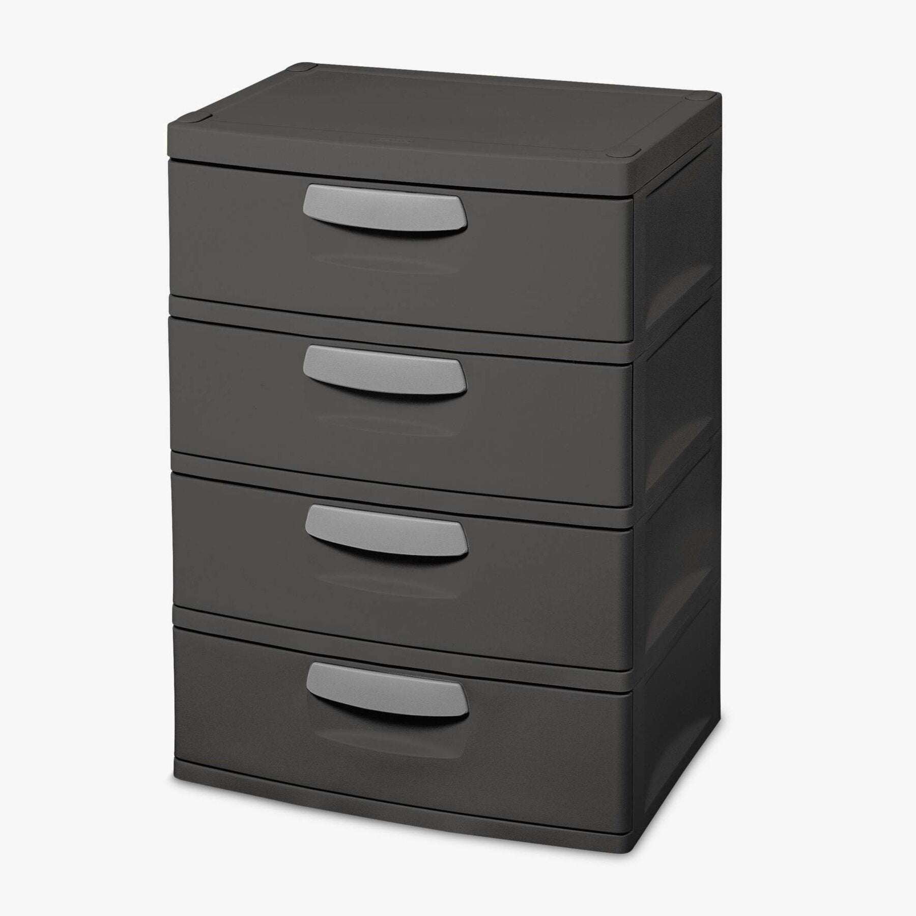 Sterilite Heavy-Duty 4 Drawer Plastic Storage Unit, Flat Gray