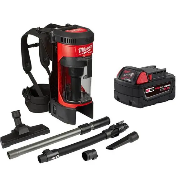 Milwaukee M18 FUEL 1-Gallon Backpack Vacuum, 3-in-1 Design, 5.0Ah Battery – 0885-20-48-11-1850