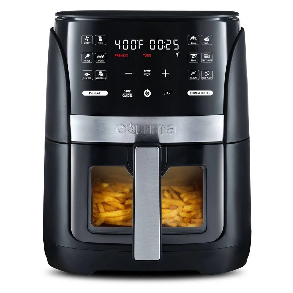Gourmia 6-Qt Digital Window Air Fryer With 12 Presets – Black