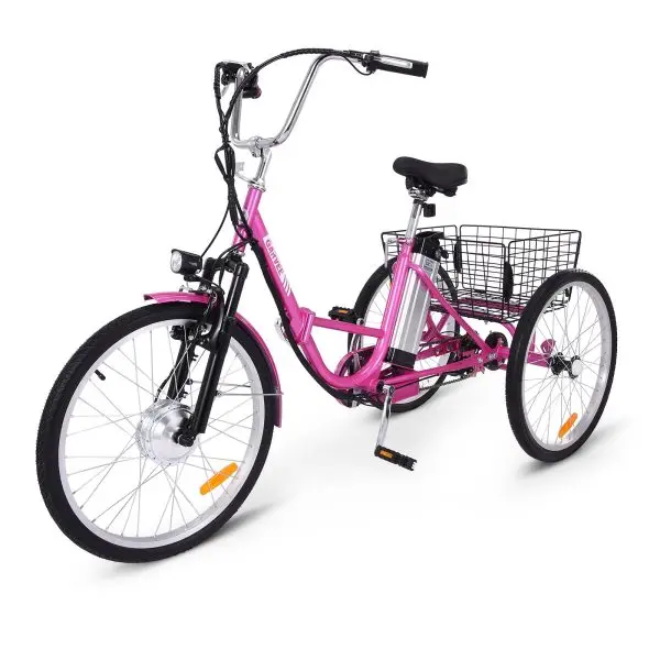 Adult Electric Tricycle – 7-Speed Folding E-Trike, 24in Wheels, 36V 10Ah Removable Battery, 250W Motor, 330-Lb Load Capacity