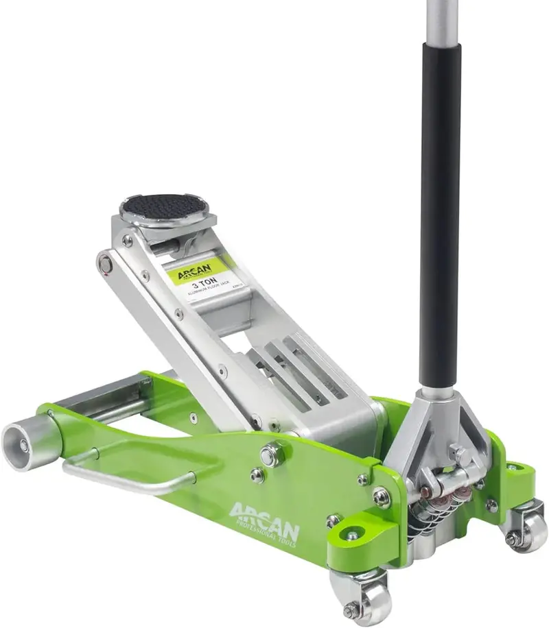 3-Ton Quick-Rise Aluminum Floor Jack, Dual-Piston, Green – A20018/A20019