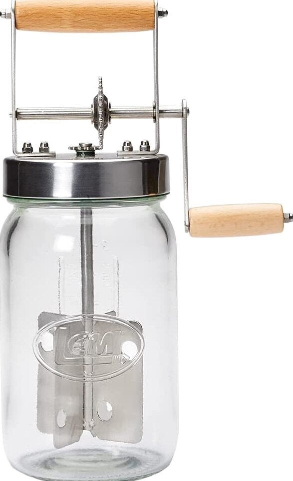 LEM Butter Churner, Stainless Steel, 28 oz Glass Jar – 1226