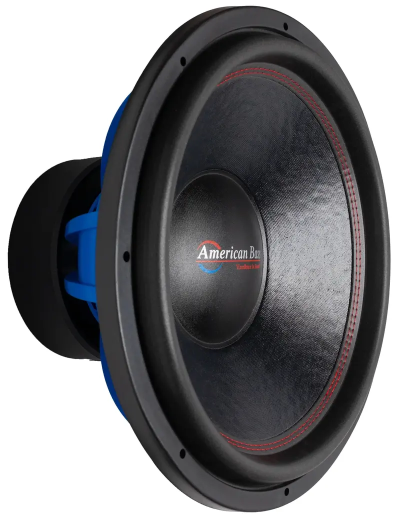 American Bass 18 Inch Subwoofer, 2000W RMS, Dual 1 Ohm Voice Coil, Black, Kevlar Cone