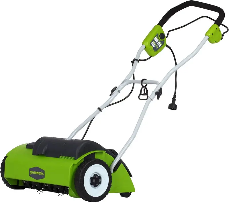 Greenworks 13-Amp 14-Inch Corded Lawn Dethatcher – Electric Yard Maintenance Tool