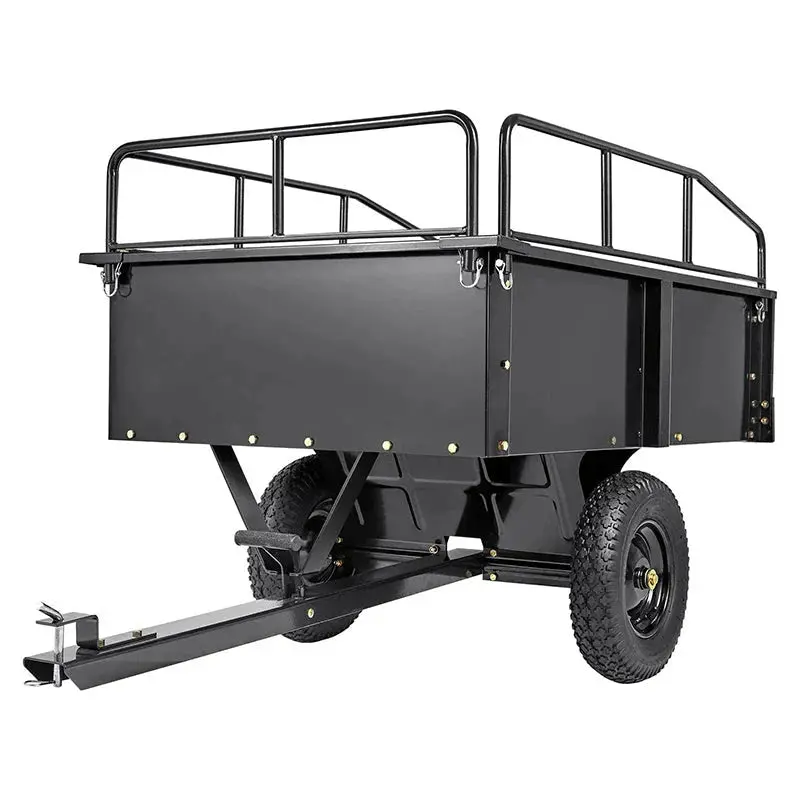 Steel ATV Utility Dump Trailer, 750 lb Capacity, 15 cu ft, Removable Sides