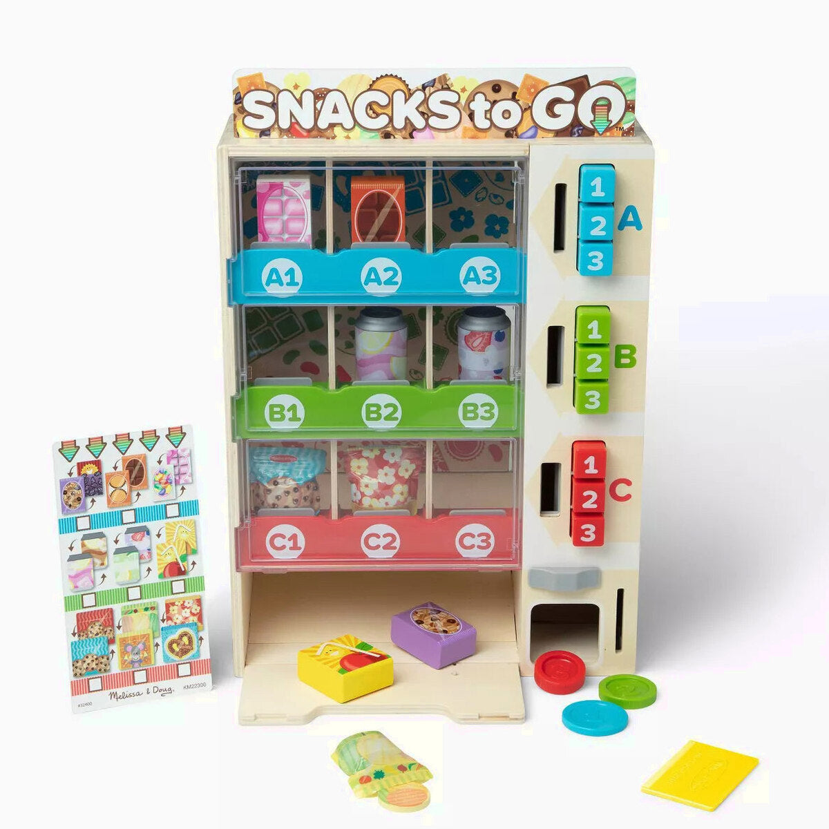 Melissa & Doug Wooden Vending Machine Play Set, 17-Piece – Ages 3-6
