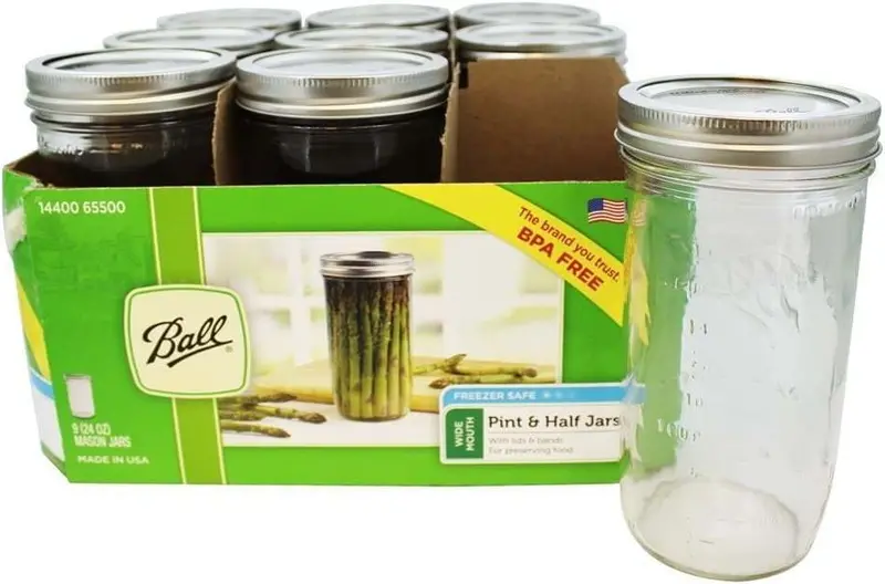 Ball Wide Mouth Glass Mason Jars 24 Oz 9 Pack – 65500