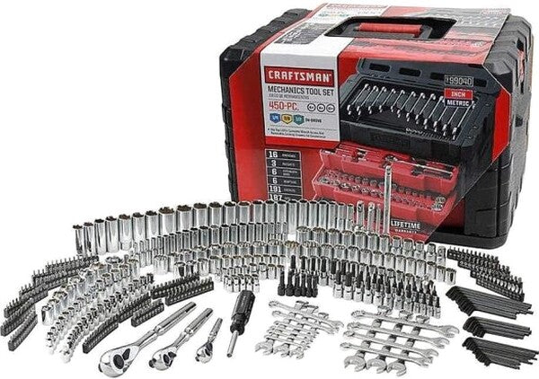 Craftsman 450-Piece Mechanics Tool Set, Chrome – 50450