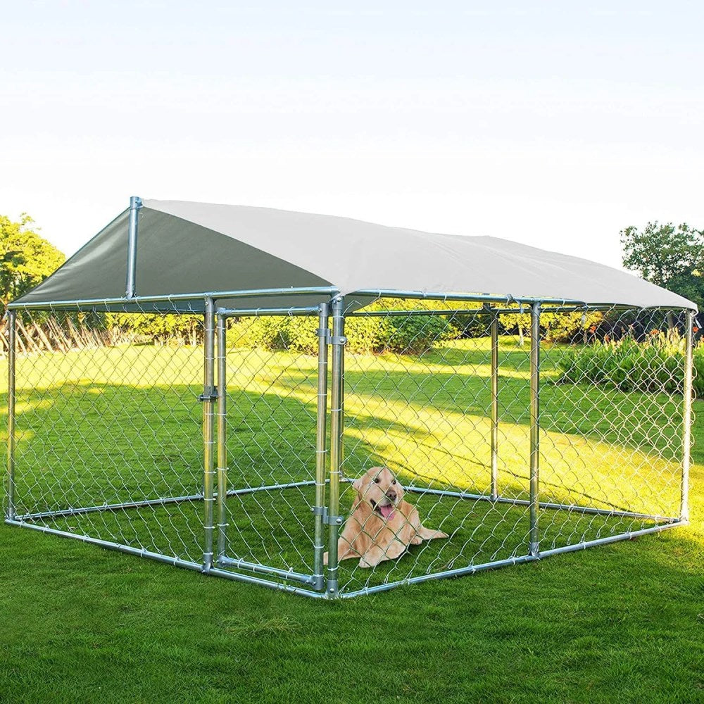 Haverchair Large Outdoor Dog Kennel With Cover, 90″ L X 90″ W X 63″ H