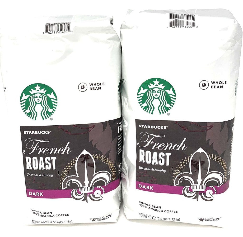 Starbucks French Roast Whole Bean Coffee 80 Oz – 2 x 40 Oz Packs
