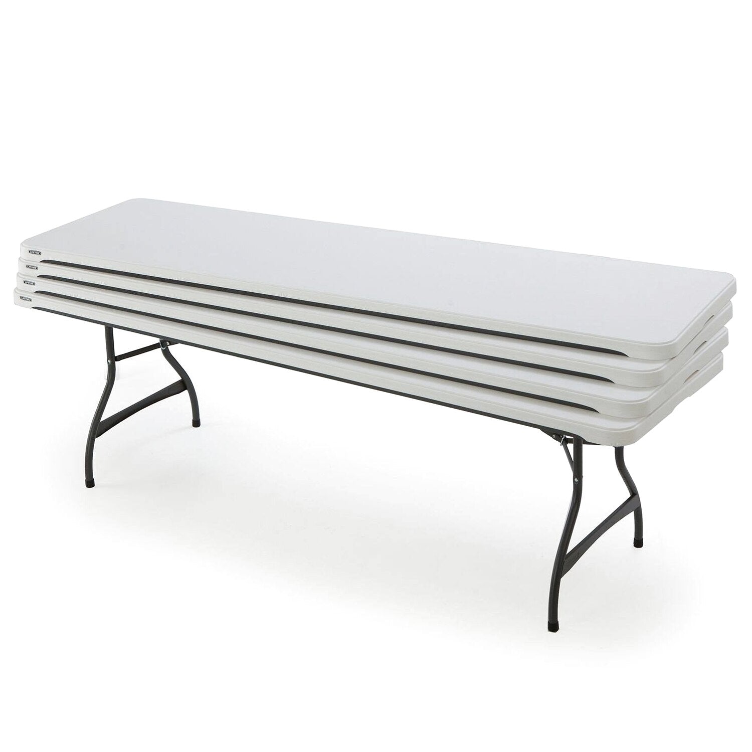 Lifetime 4-Pack Commercial Stacking 8 ft Folding Table – White – 80344
