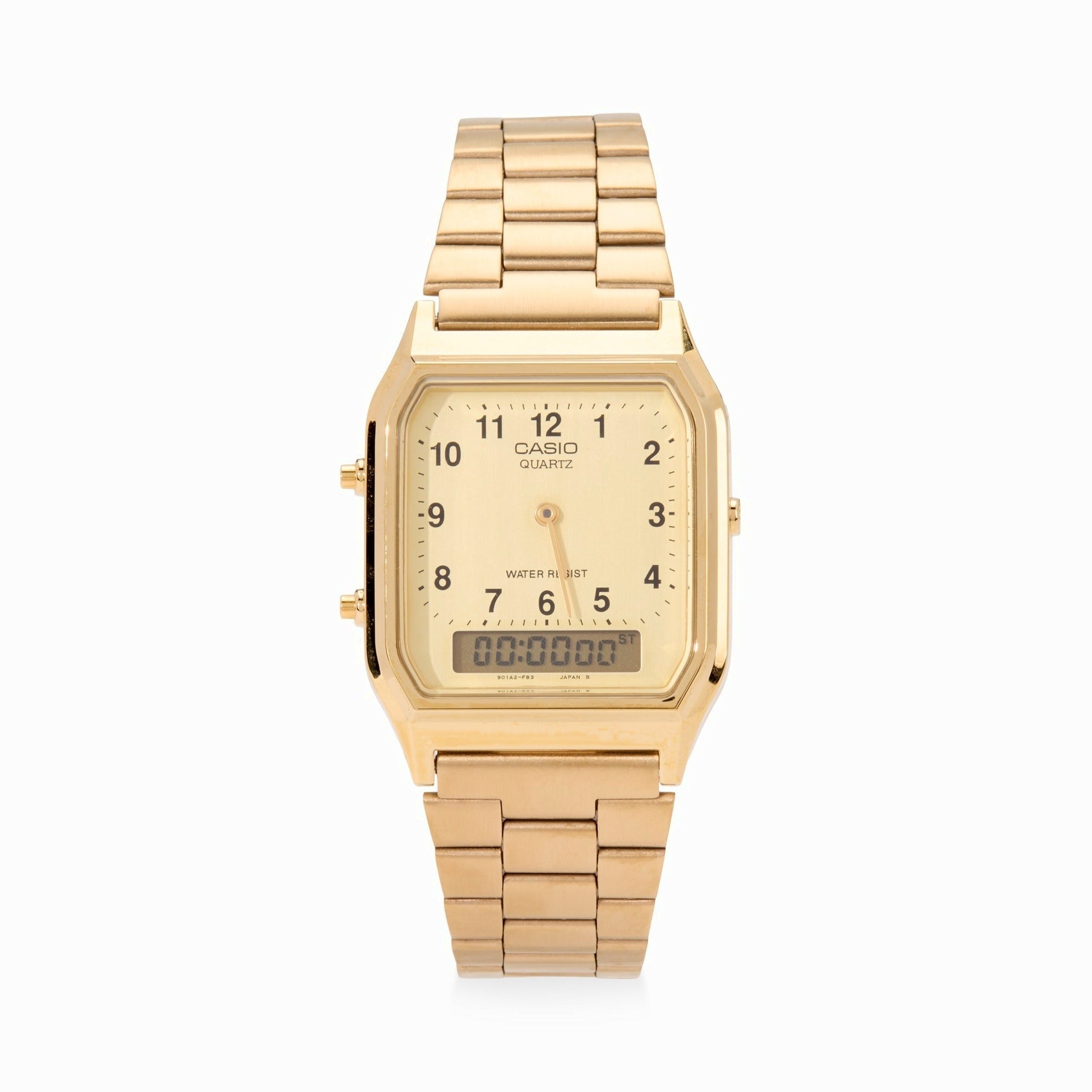Casio AQ230 Analog Digital Watch – Gold